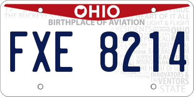 OH license plate FXE8214