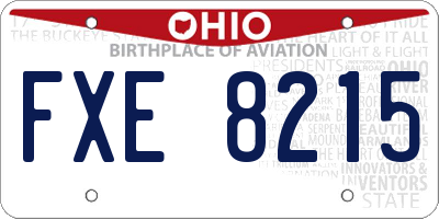 OH license plate FXE8215