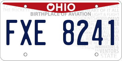 OH license plate FXE8241