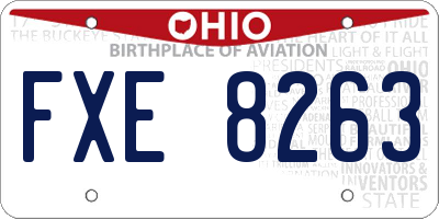 OH license plate FXE8263