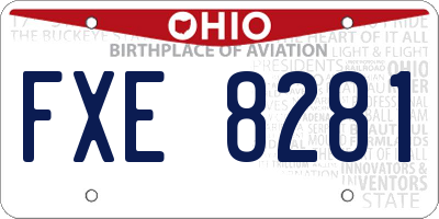 OH license plate FXE8281
