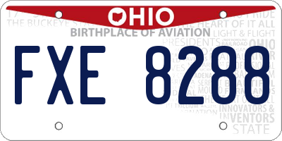OH license plate FXE8288