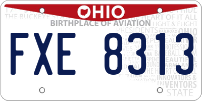 OH license plate FXE8313