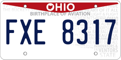 OH license plate FXE8317