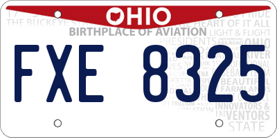 OH license plate FXE8325