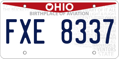 OH license plate FXE8337