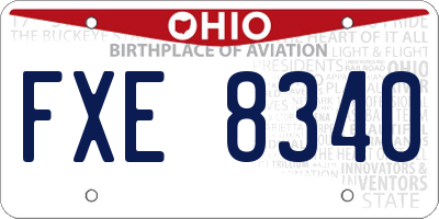 OH license plate FXE8340