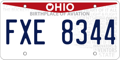 OH license plate FXE8344