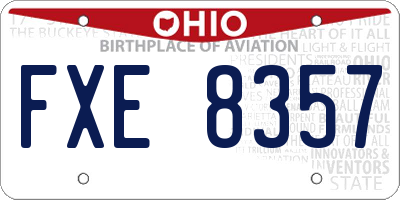 OH license plate FXE8357