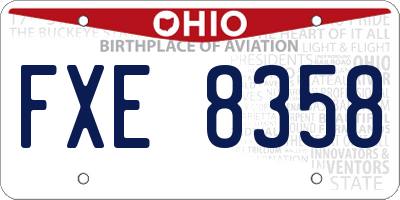OH license plate FXE8358