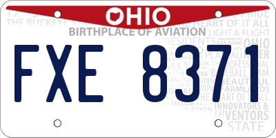 OH license plate FXE8371