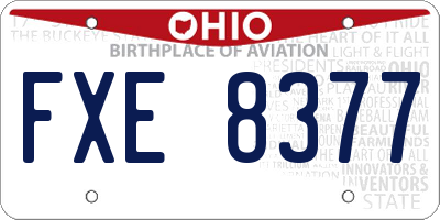 OH license plate FXE8377