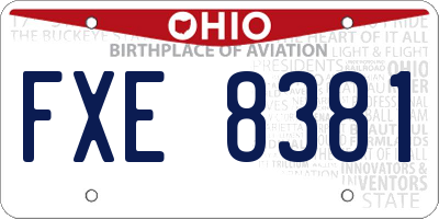 OH license plate FXE8381
