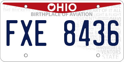 OH license plate FXE8436