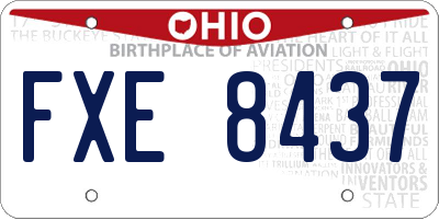 OH license plate FXE8437