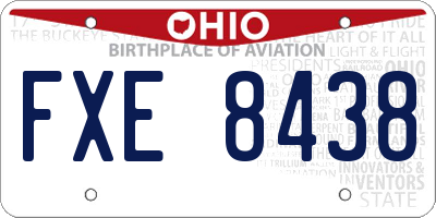 OH license plate FXE8438