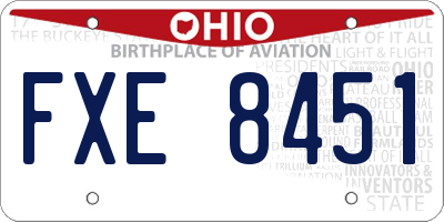 OH license plate FXE8451