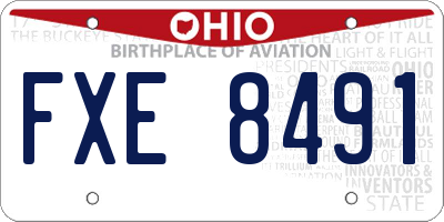 OH license plate FXE8491