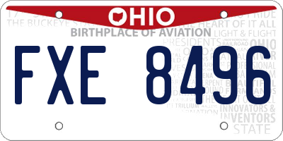 OH license plate FXE8496