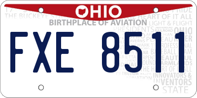 OH license plate FXE8511