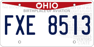 OH license plate FXE8513