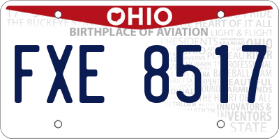OH license plate FXE8517