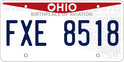 OH license plate FXE8518