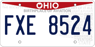OH license plate FXE8524