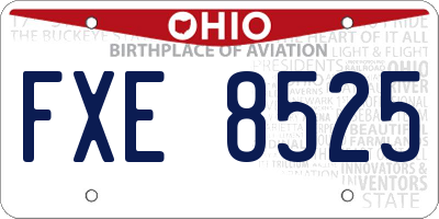 OH license plate FXE8525