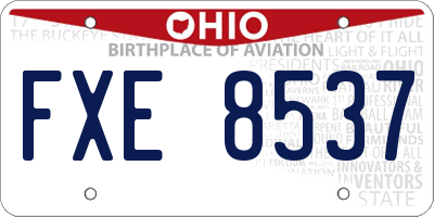 OH license plate FXE8537