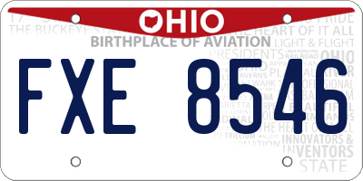 OH license plate FXE8546