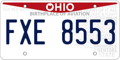 OH license plate FXE8553