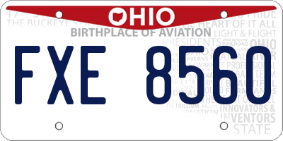 OH license plate FXE8560