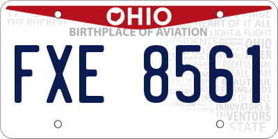 OH license plate FXE8561