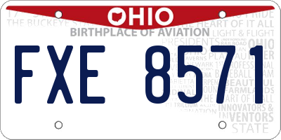 OH license plate FXE8571