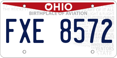 OH license plate FXE8572