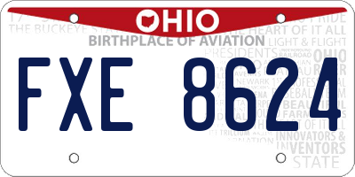 OH license plate FXE8624