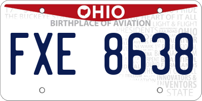 OH license plate FXE8638