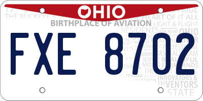 OH license plate FXE8702