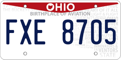 OH license plate FXE8705
