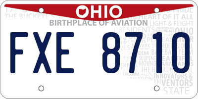 OH license plate FXE8710