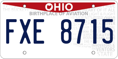 OH license plate FXE8715