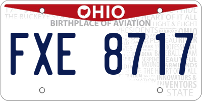 OH license plate FXE8717