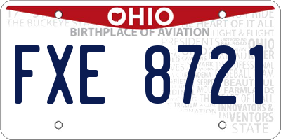 OH license plate FXE8721