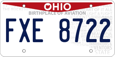 OH license plate FXE8722