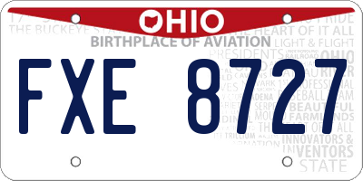 OH license plate FXE8727