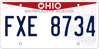 OH license plate FXE8734