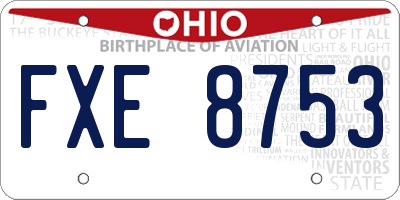 OH license plate FXE8753