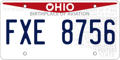 OH license plate FXE8756