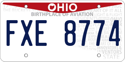 OH license plate FXE8774